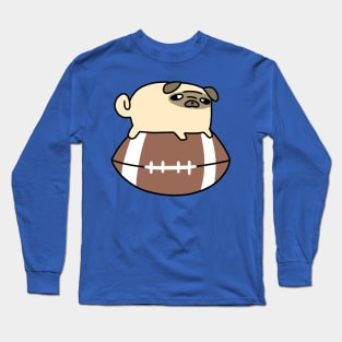 Small Pug and Football Long Sleeve T-Shirt